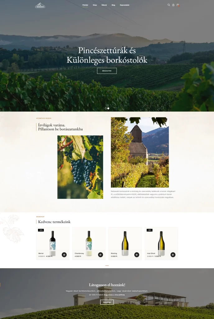 A perfectly functioning wine webshop